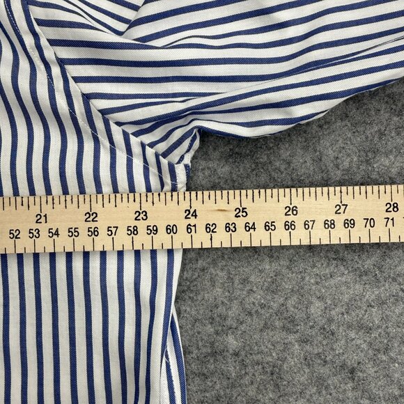 Michael Kors Men's Button Up Dress Shirt 16.5 32/33 Large 100% Cotton Blue White - Picture 7 of 10